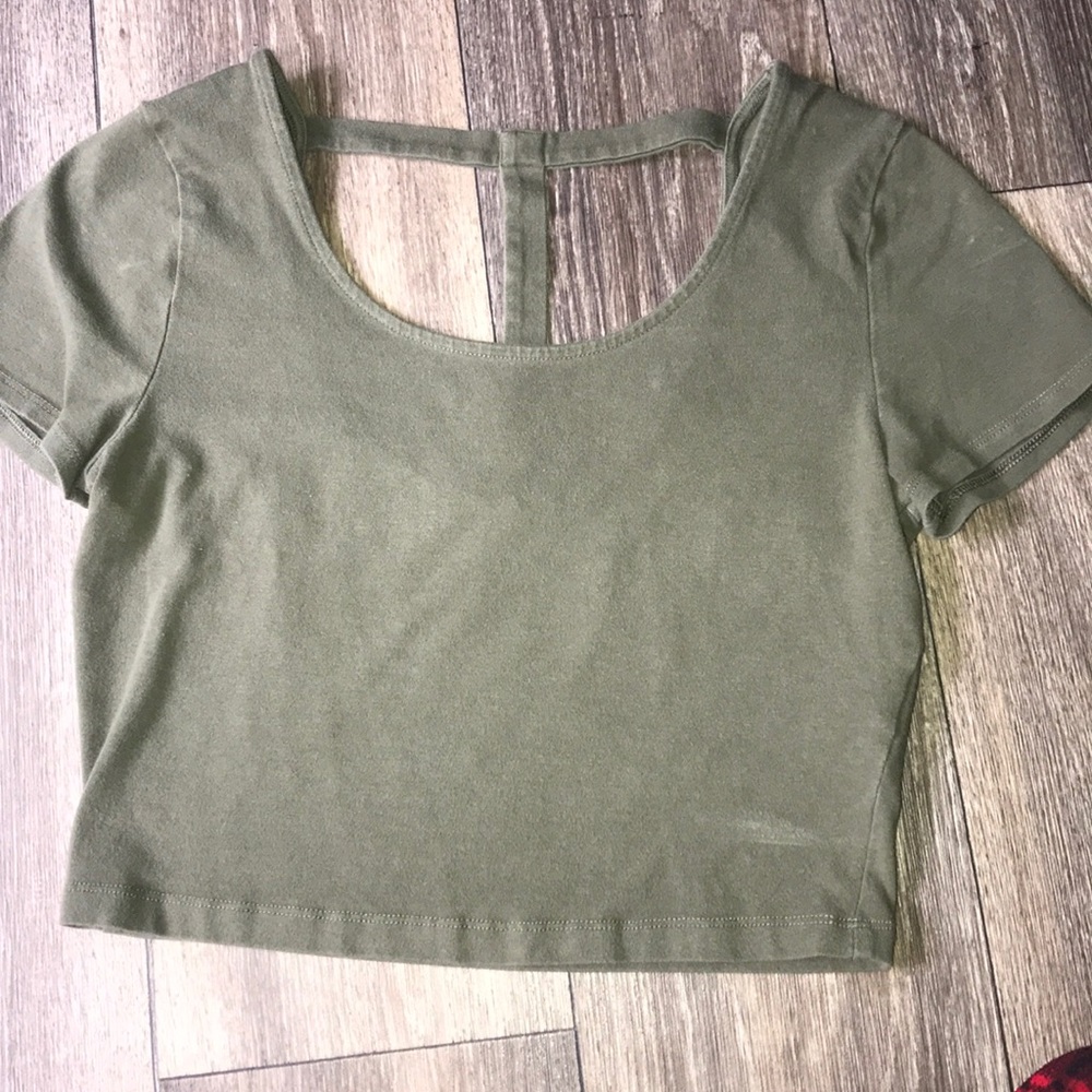 Olive green Crop top